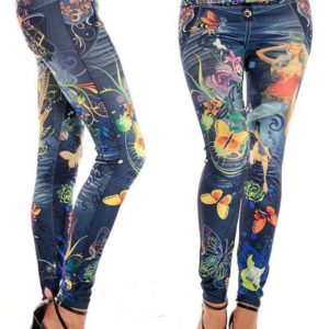 Rainbow Butterfly Denim Jeggings (CF1015)